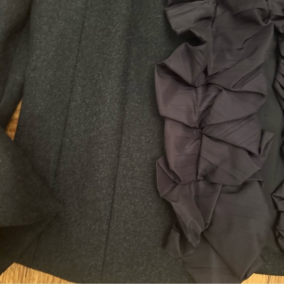J Crew Chimera Ruffle Wool Jacket Blazer Gray size 8 - Picture 4 of 10